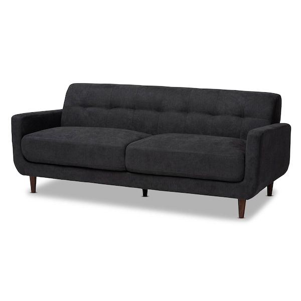 Baxton Studio Allister Mid-Century Dark Grey Upholstered Sofa 158-9747 - main